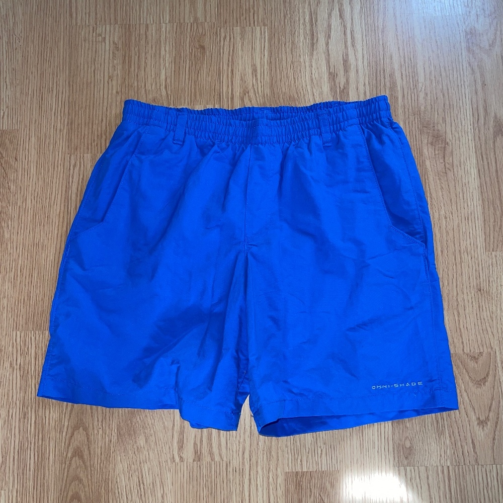 Boys Columbia Royal Blue Mesh Lined Nylon Swim Trunks / Shorts Size Large